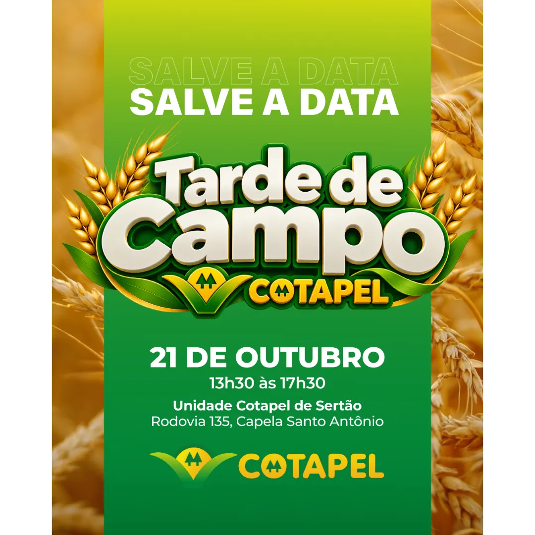 VEM AÍ: TARDE DE CAMPO COTAPEL - DIA 21 DE OUTUBRO