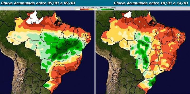 Primeira semana de 2016 chuvas nas regiões Nordeste e Centro-Oeste, diz Climatempo