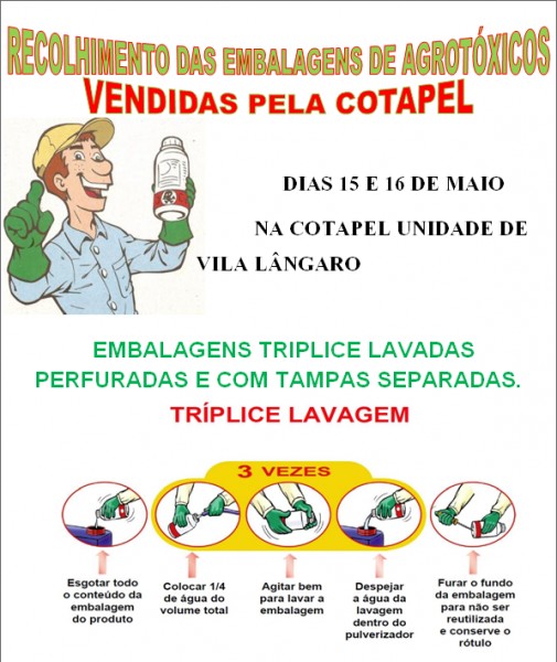 RECOLHIMENTO DE EMBALAGENS UNIDADE VILA LÂNGARO